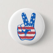 Peace American Flag Pattern Button (Vorderseite)