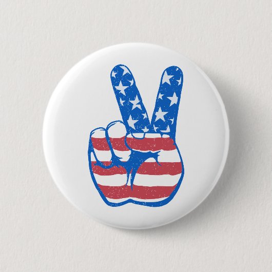 Peace American Flag Pattern Button (Vorderseite)