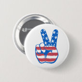 Peace American Flag Pattern Button (Vorne & Hinten)