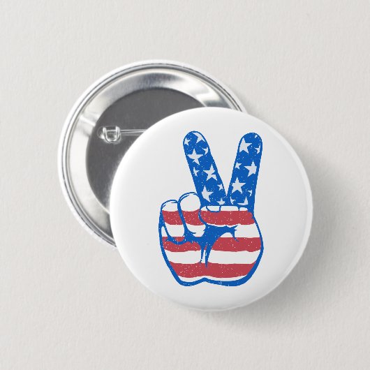 Peace American Flag Pattern Button (Vorne & Hinten)