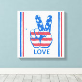 Peace American Flag Pattern Leinwanddruck (Insitu (Holzboden))