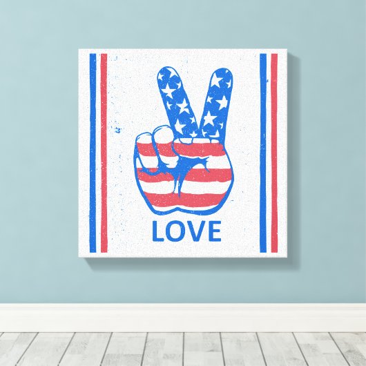 Peace American Flag Pattern Leinwanddruck (Insitu (Holzboden))