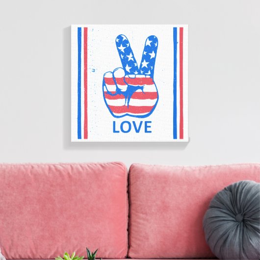 Peace American Flag Pattern Leinwanddruck (Insitu (Wohnzimmer))