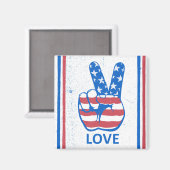 Peace American Flag Pattern Magnet (Vorderseite/Rückseite)
