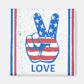 Peace American Flag Pattern Magnet (Vorne)