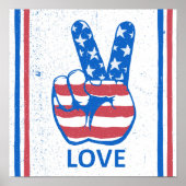 Peace American Flag Pattern Poster (Vorne)