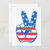 Peace American Flag Pattern Postkarte (Vorne/Hinten)