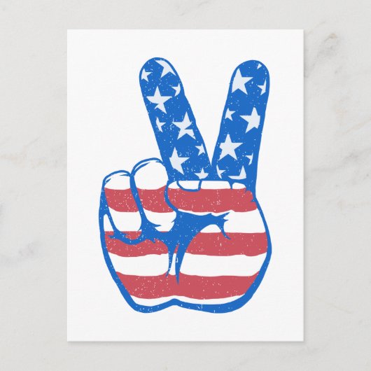 Peace American Flag Pattern Postkarte (Vorderseite)