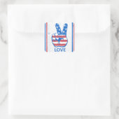 Peace American Flag Pattern Quadratischer Aufkleber (Tasche)