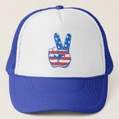 Peace American Flag Pattern Truckerkappe (Vorderseite)