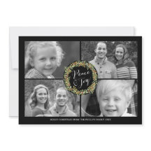 Peace and Freude Christmas Foto Card - style2