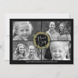 Peace and Freude Christmas Foto Card - style2 Feiertagskarte