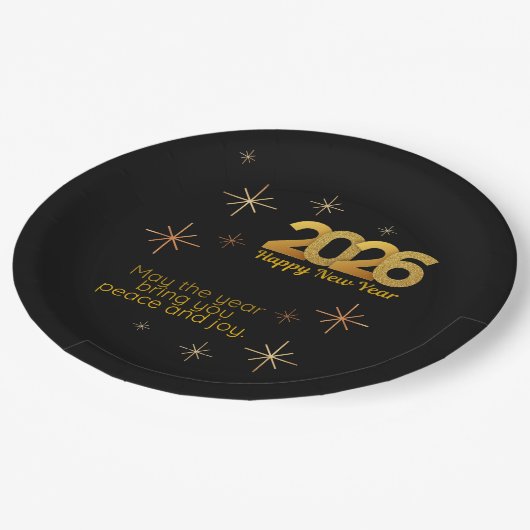 Peace and Joy 2026 Paper Plate Pappteller (Schrägansicht)