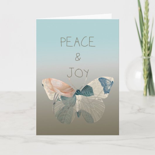 Peace and Joy Butterfly Feiertagskarte (Vorderseite)