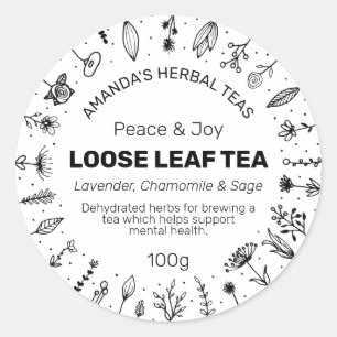 Peace and Joy Herbal Tea Labels Runder Aufkleber