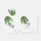 Peace and Joy Red Green Blätter Weihnachtsgeschenk Geschenkschachtel (Ungefaltet)
