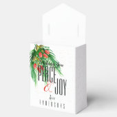 Peace and Joy Red Green Blätter Weihnachtsgeschenk Geschenkschachtel (Geöffnet)