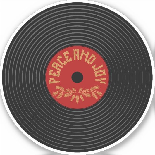 Peace and joy vinylrecord design aufkleber (Vorderseite)