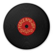 Peace and joy vinylrecord design keramikknauf (Vorderseite)