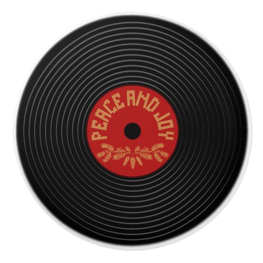 Peace and joy vinylrecord design keramikknauf (Vorderseite)
