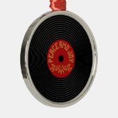 Peace and joy vinylrecord design ornament aus metall (Rechts)