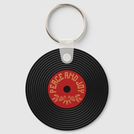 Peace and joy vinylrecord design schlüsselanhänger (Vorderseite)