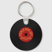 Peace and joy vinylrecord design schlüsselanhänger (Rückseite)