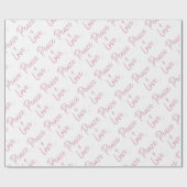 PEace-and-Liebe-Pink Geschenkpapier (Flach)