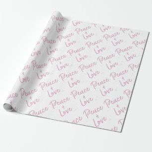 PEace-and-Liebe-Pink Geschenkpapier