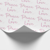 PEace-and-Liebe-Pink Geschenkpapier (Ecke)