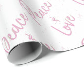 PEace-and-Liebe-Pink Geschenkpapier (Rolleneckpunkt)