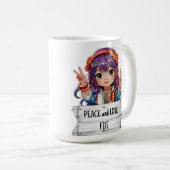 Peace and Love Anti Trump Merch Mug Kaffeetasse (VorderseiteRechts)