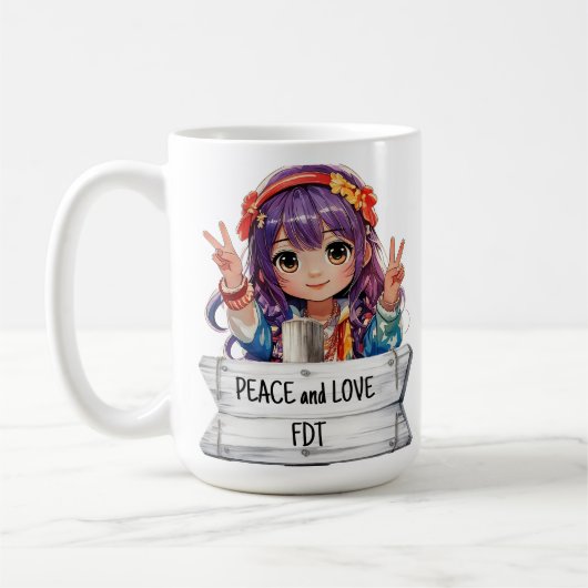 Peace and Love Anti Trump Merch Mug Kaffeetasse (Links)