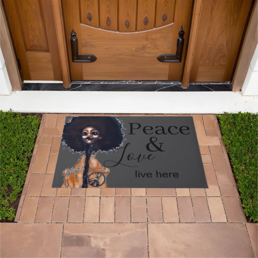 PEACE AND LOVE DOORMAT FUßMATTE (Außenbereich)