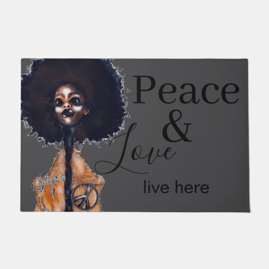 PEACE AND LOVE DOORMAT FUßMATTE (Vorderseite)