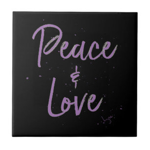 PEACE-and-Love-Purple Fliese