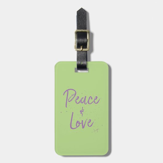 PEACE-and-Love-Purple Gepäckanhänger (Vorderseite vertikal)