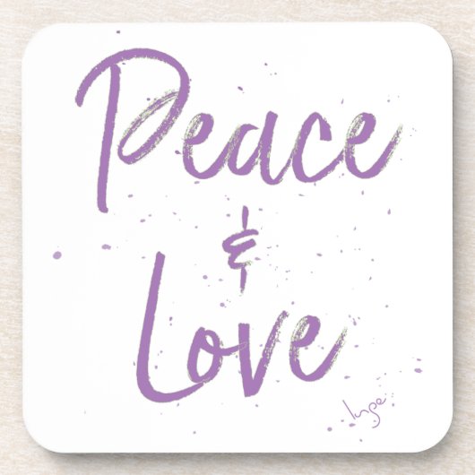 PEACE-and-Love-Purple Untersetzer (Vorderseite)