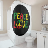 PEACE and LOVE, reggae style Duschvorhang (Beispiel)