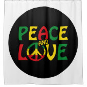 PEACE and LOVE, reggae style Duschvorhang (Vorderseite)