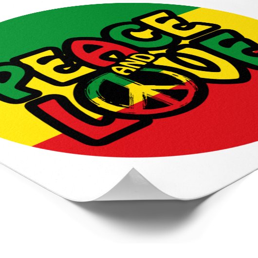 PEACE and LOVE, reggae style Poster (Ecke)