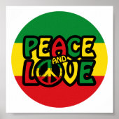 PEACE and LOVE, reggae style Poster (Vorne)