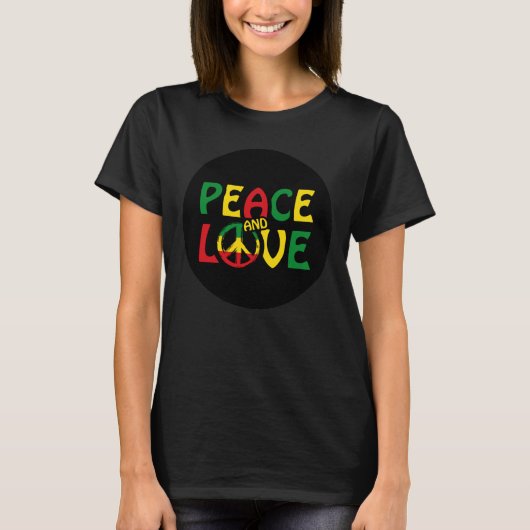 PEACE and LOVE, reggae style T-Shirt (Vorderseite)