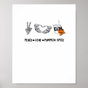 Peace and Pumpkin Gewürz, Halloween Skeletton-Klas Poster