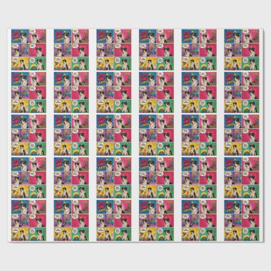 Peace And Snacks Comic Hund Geschenkpapier (Flach)
