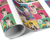 Peace And Snacks Comic Hund Geschenkpapier (Rolleneckpunkt)