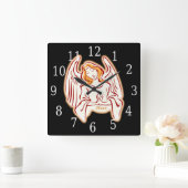 Peace Angel Square Clock Quadratische Wanduhr (Zuhause)