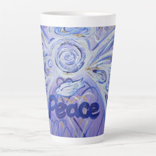 Peace Angel Word Art Custom Latte Tasse Cup (Vorderseite)