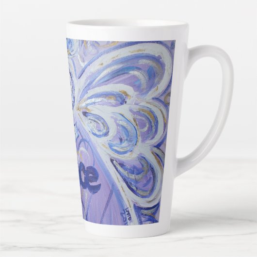 Peace Angel Word Art Custom Latte Tasse Cup (Rechts)