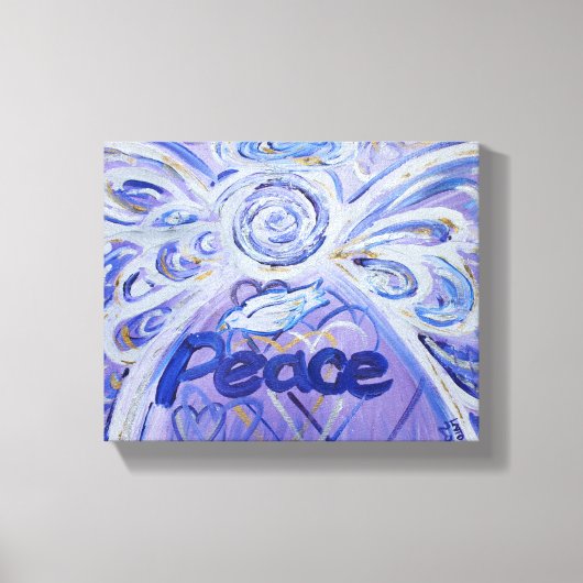 Peace Angel Word Art Malerei Wrapped Canvas Leinwanddruck (Vorderseite)